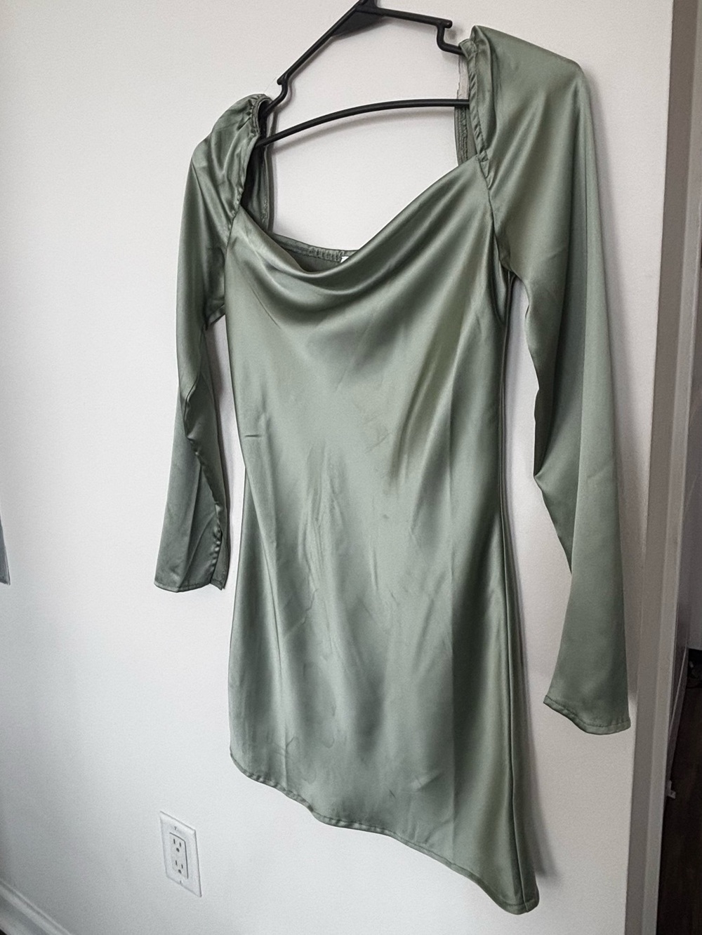 Green Satin Mini Dress